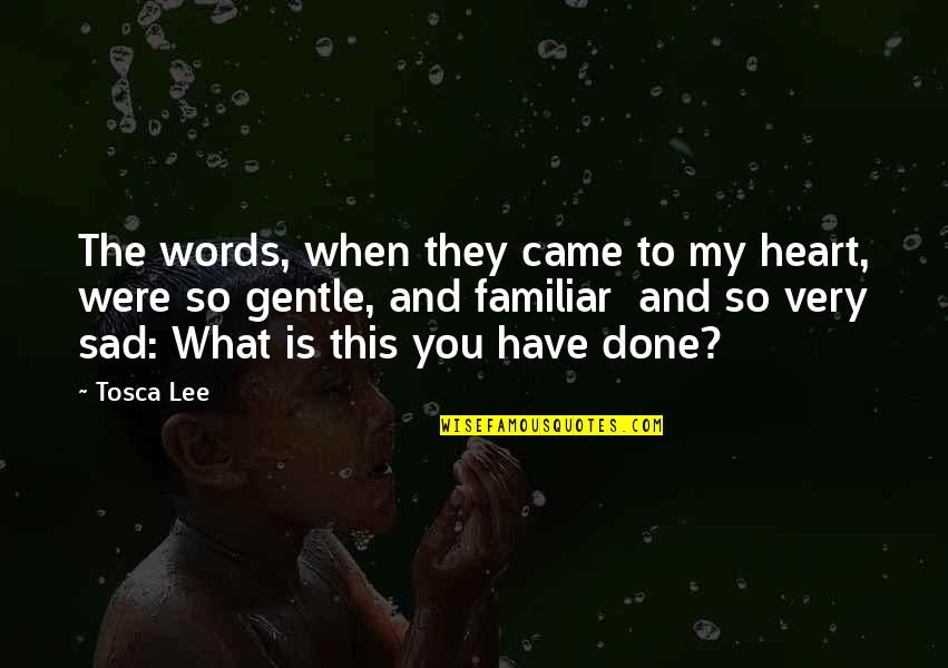 Gentle Quotes By Tosca Lee: The words, when they came to my heart,