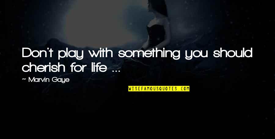 Gentleman Mania Quotes By Marvin Gaye: Don't play with something you should cherish for