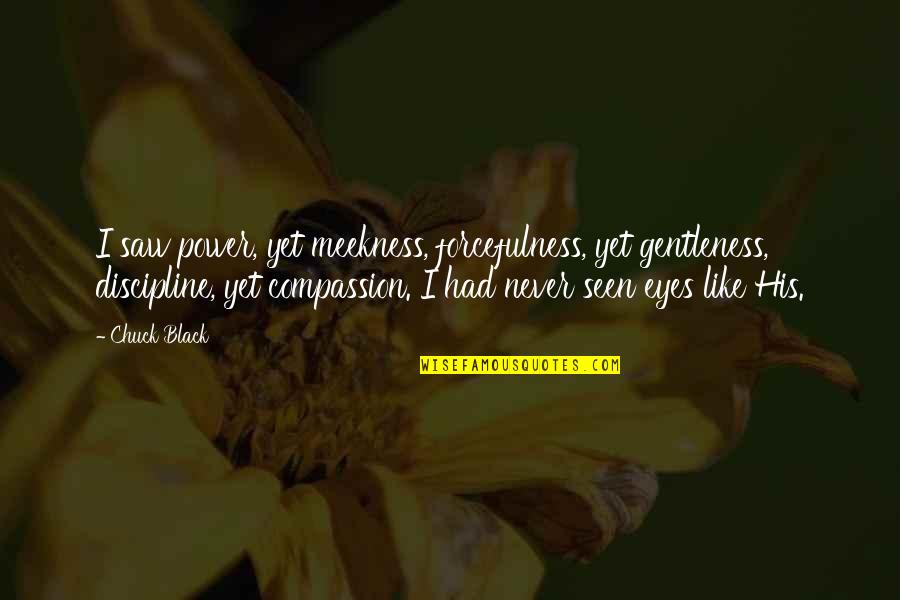 Gentleness Quotes By Chuck Black: I saw power, yet meekness, forcefulness, yet gentleness,