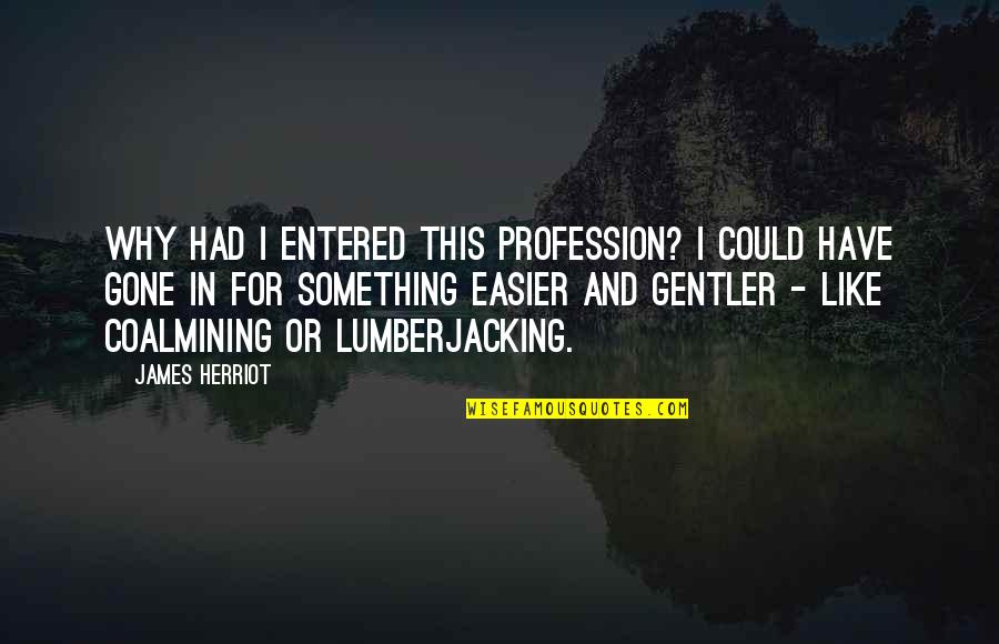 Gentler Quotes By James Herriot: Why had I entered this profession? I could