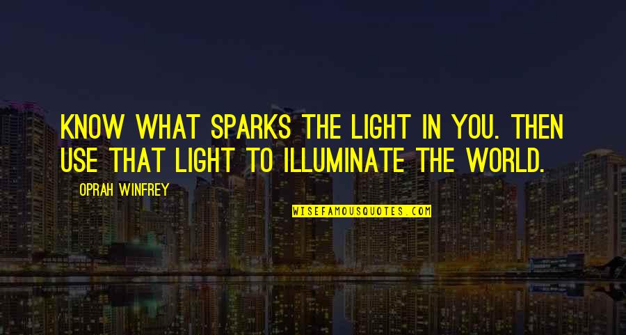 Geoffrey Boycott Quotes By Oprah Winfrey: Know what sparks the light in you. Then