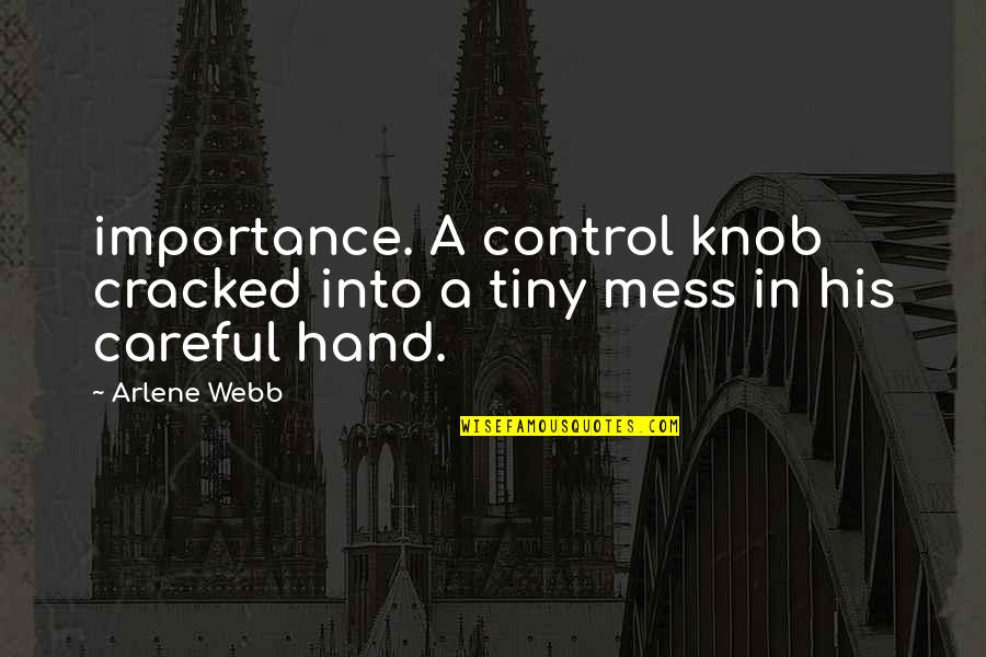 Geoffrey Household Quotes By Arlene Webb: importance. A control knob cracked into a tiny