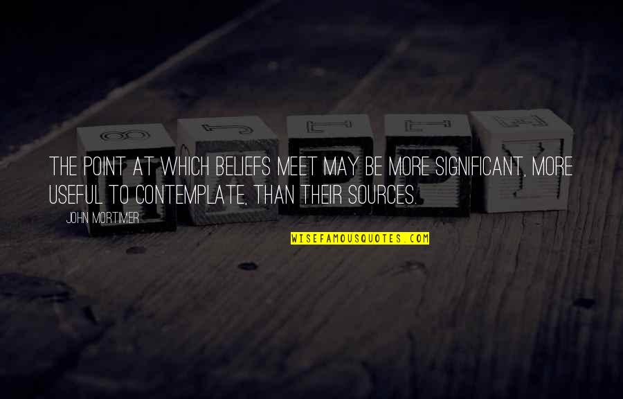 Geometrical Quotes By John Mortimer: The point at which beliefs meet may be Geometrical Quotes By John Mortimer: The point at which beliefs meet may be