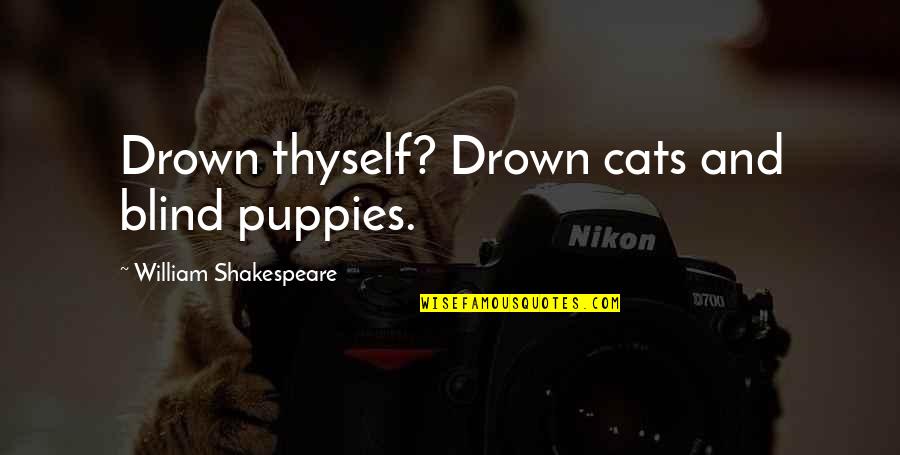 Geometrical Quotes By William Shakespeare: Drown thyself? Drown cats and blind puppies.