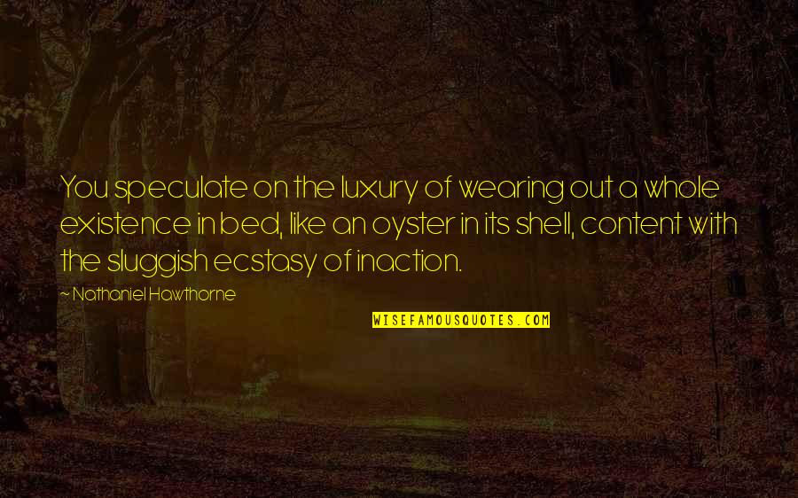Geordie Phrases Quotes By Nathaniel Hawthorne: You speculate on the luxury of wearing out