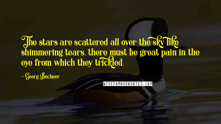 Georg Buchner quotes: The stars are scattered all over the sky like shimmering tears, there must be great pain in the eye from which they trickled.