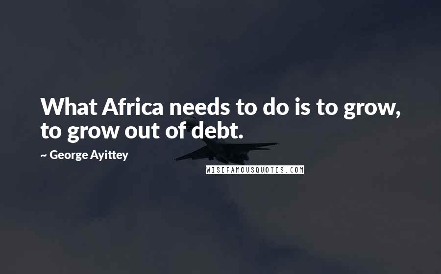 George Ayittey quotes: What Africa needs to do is to grow, to grow out of debt.