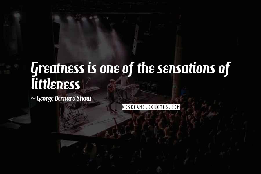 George Bernard Shaw quotes: Greatness is one of the sensations of littleness