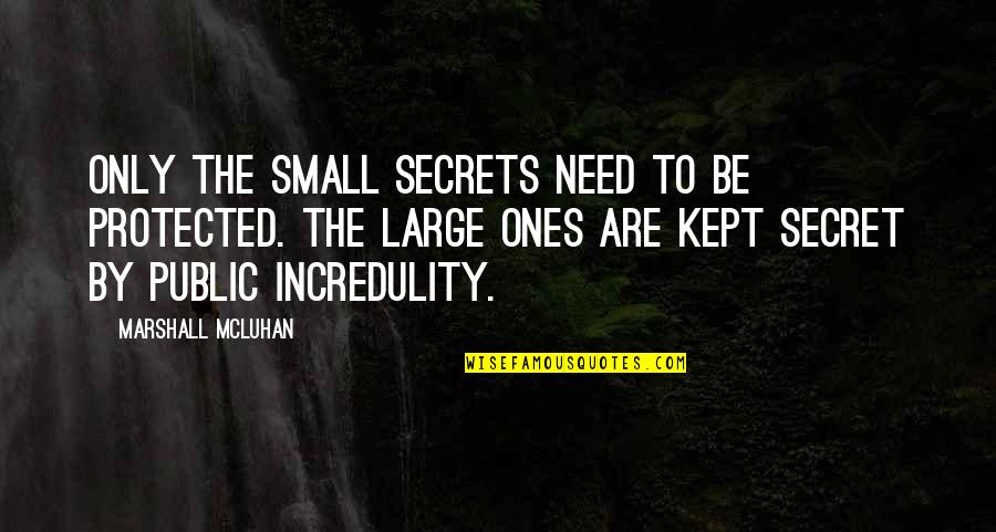 George Bukowski Quotes By Marshall McLuhan: Only the small secrets need to be protected. George Bukowski Quotes By Marshall McLuhan: Only the small secrets need to be protected.