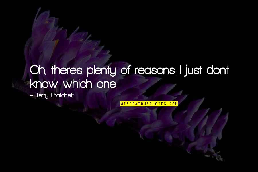 George Burns Gracie Allen Quotes By Terry Pratchett: Oh, there's plenty of reasons. I just don't George Burns Gracie Allen Quotes By Terry Pratchett: Oh, there's plenty of reasons. I just don't