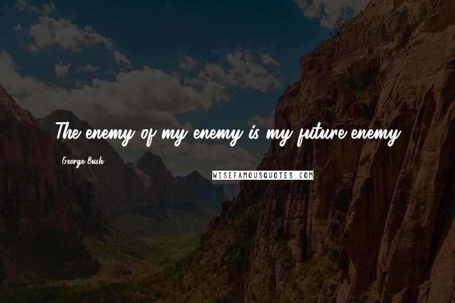 George Bush quotes: The enemy of my enemy is my future enemy