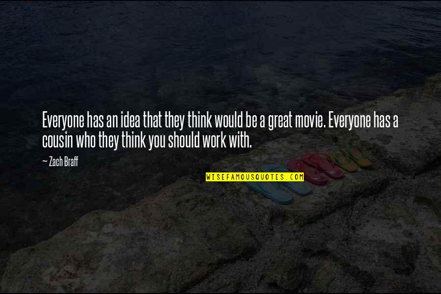 George Cohan Quotes By Zach Braff: Everyone has an idea that they think would George Cohan Quotes By Zach Braff: Everyone has an idea that they think would