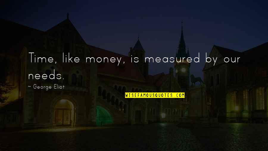 George Eliot Quotes By George Eliot: Time, like money, is measured by our needs. George Eliot Quotes By George Eliot: Time, like money, is measured by our needs.
