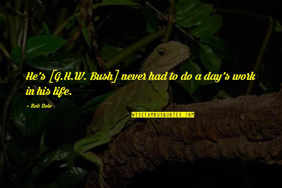 George H W Quotes By Bob Dole: He's [G.H.W. Bush] never had to do a