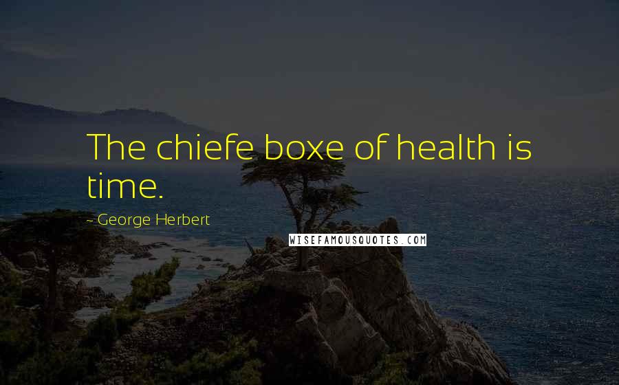 George Herbert quotes: The chiefe boxe of health is time.