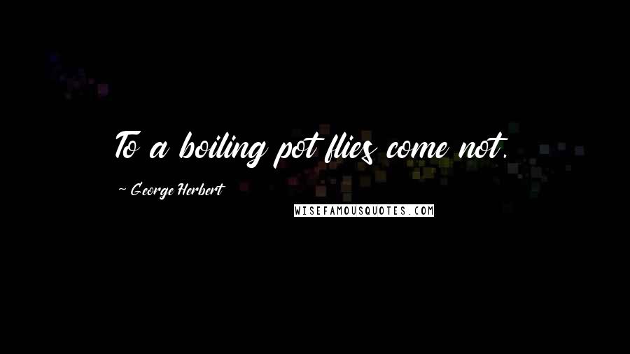 George Herbert quotes: To a boiling pot flies come not.