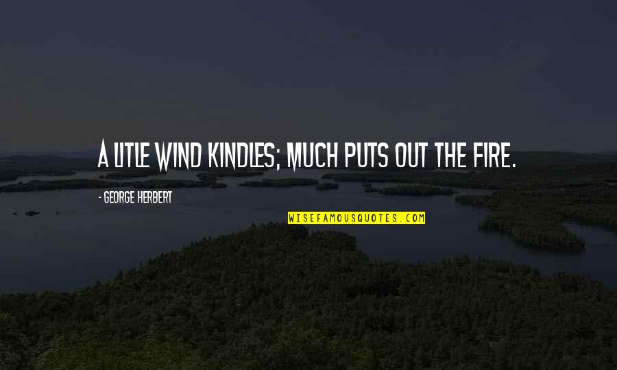 George Herbert Quotes By George Herbert: A litle wind kindles; much puts out the