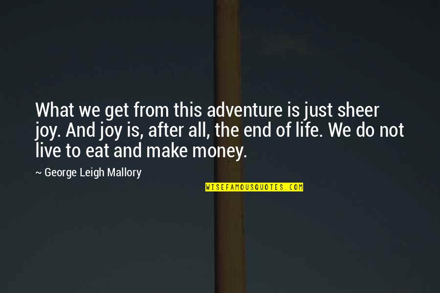 George Mallory Quotes By George Leigh Mallory: What we get from this adventure is just