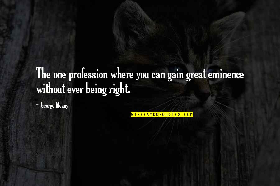 George Meany Quotes By George Meany: The one profession where you can gain great