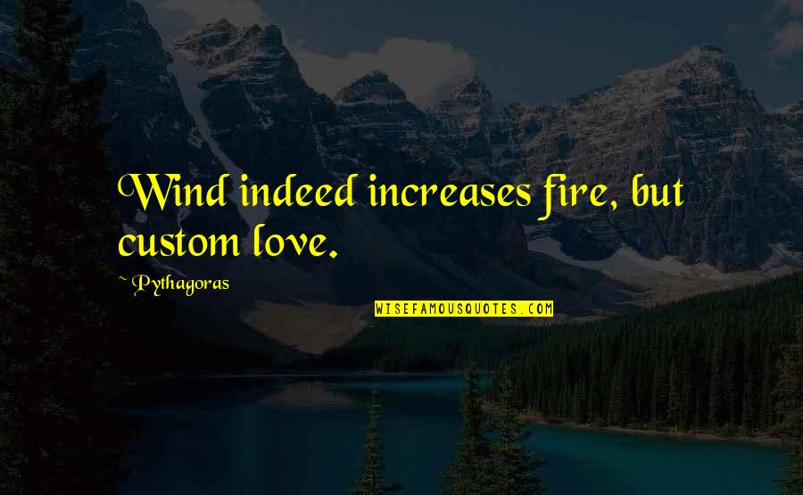 George Reid Quotes By Pythagoras: Wind indeed increases fire, but custom love.