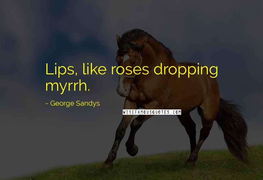 George Sandys quotes: Lips, like roses dropping myrrh.