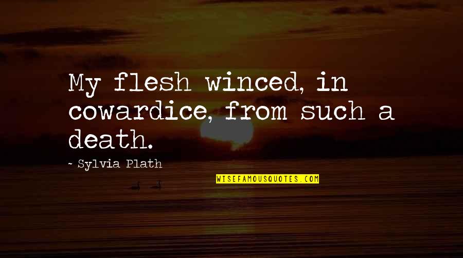George Takei Howard Stern Quotes By Sylvia Plath: My flesh winced, in cowardice, from such a