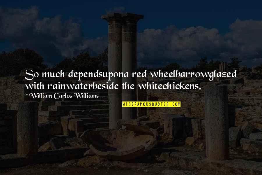 George Torok Quotes By William Carlos Williams: So much dependsupona red wheelbarrowglazed with rainwaterbeside the