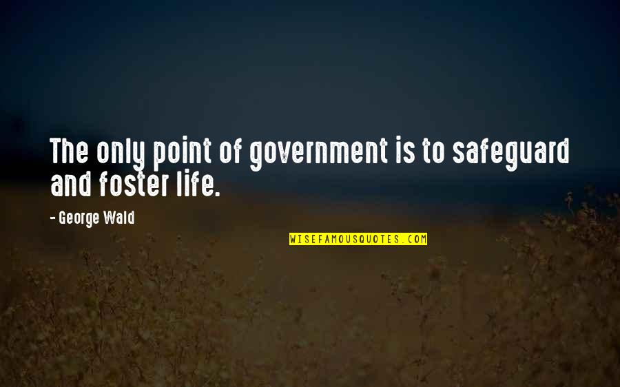 George Wald Quotes By George Wald: The only point of government is to safeguard