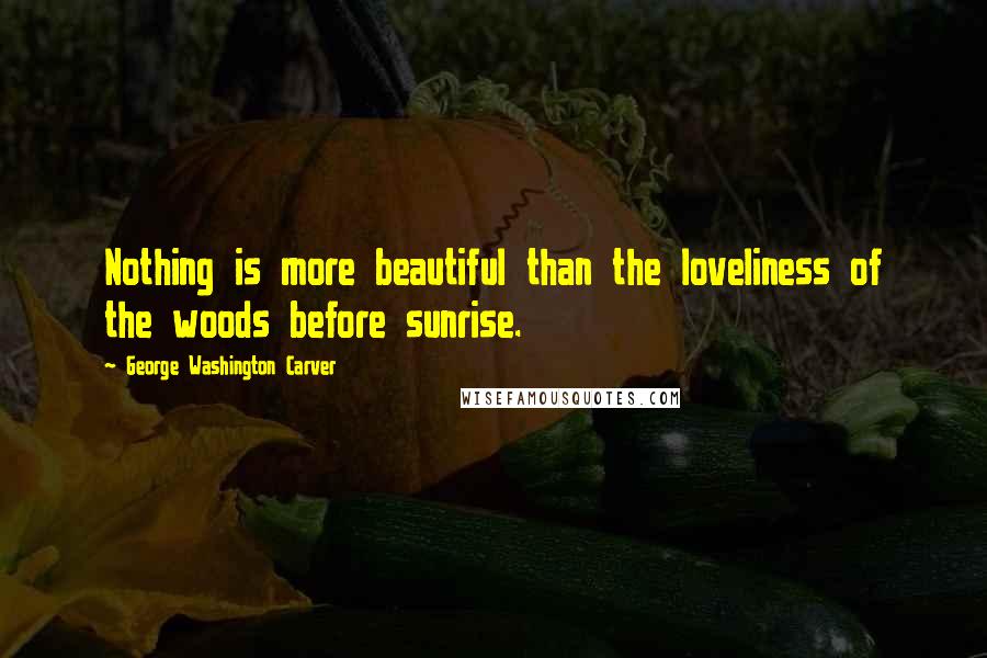 George Washington Carver quotes: Nothing is more beautiful than the loveliness of the woods before sunrise.