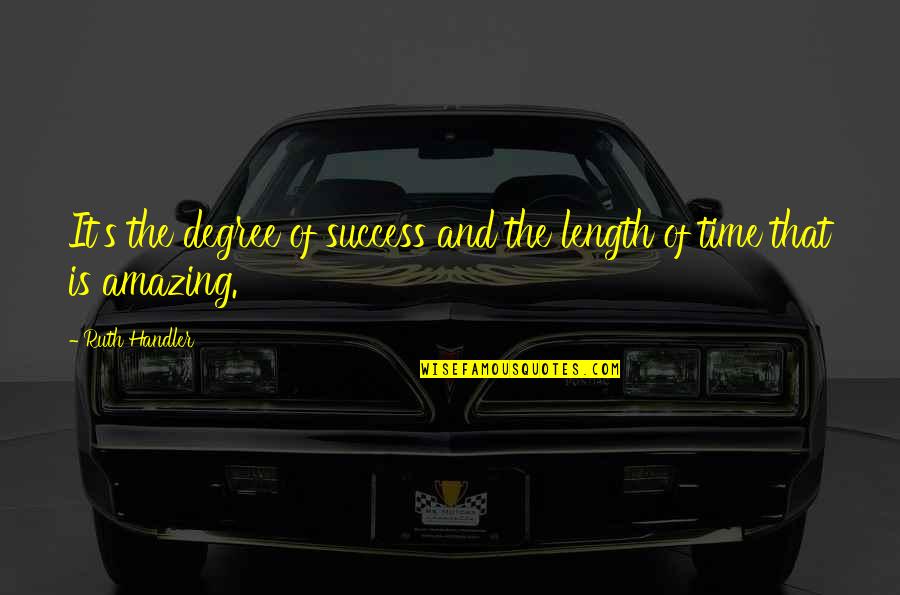George Washington Farewell Address Quotes By Ruth Handler: It's the degree of success and the length