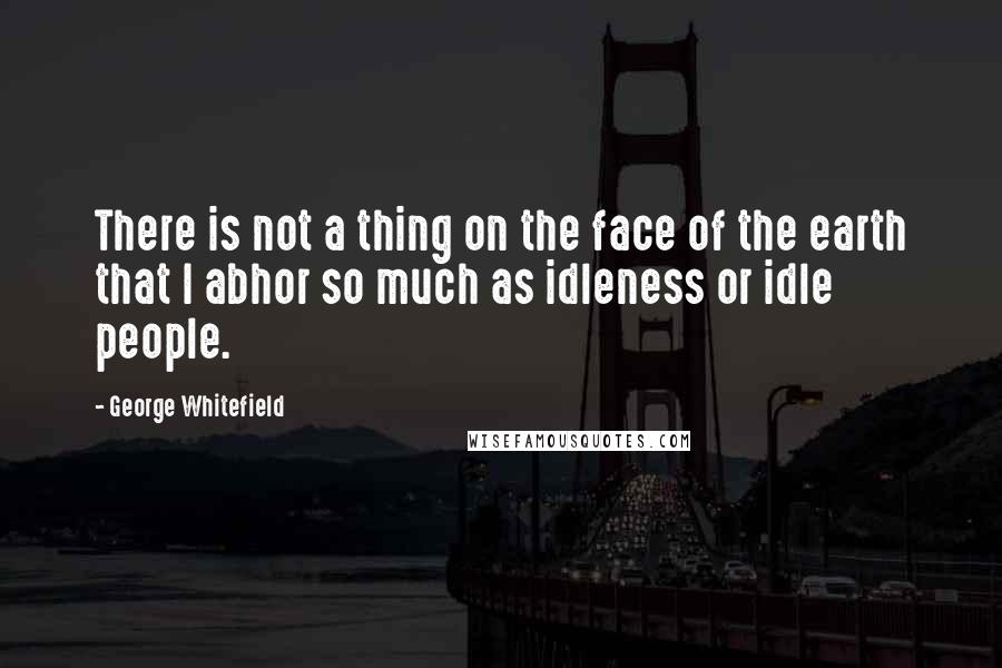 George Whitefield quotes: There is not a thing on the face of the earth that I abhor so much as idleness or idle people.