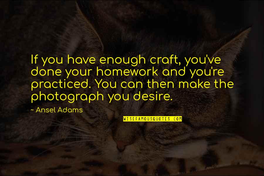 Georges Cuvier Quotes By Ansel Adams: If you have enough craft, you've done your
