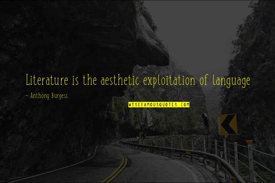 Georges Danton Quotes By Anthony Burgess: Literature is the aesthetic exploitation of language
