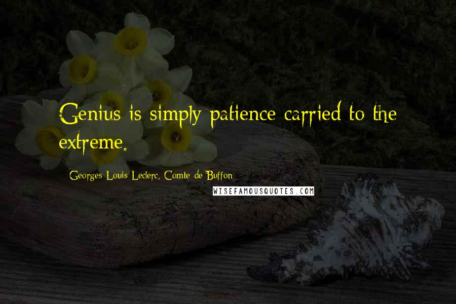 Georges-Louis Leclerc, Comte De Buffon quotes: Genius is simply patience carried to the extreme.