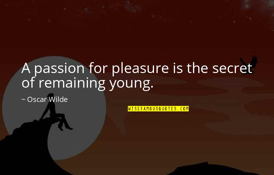Georges Perec A Man Asleep Quotes By Oscar Wilde: A passion for pleasure is the secret of