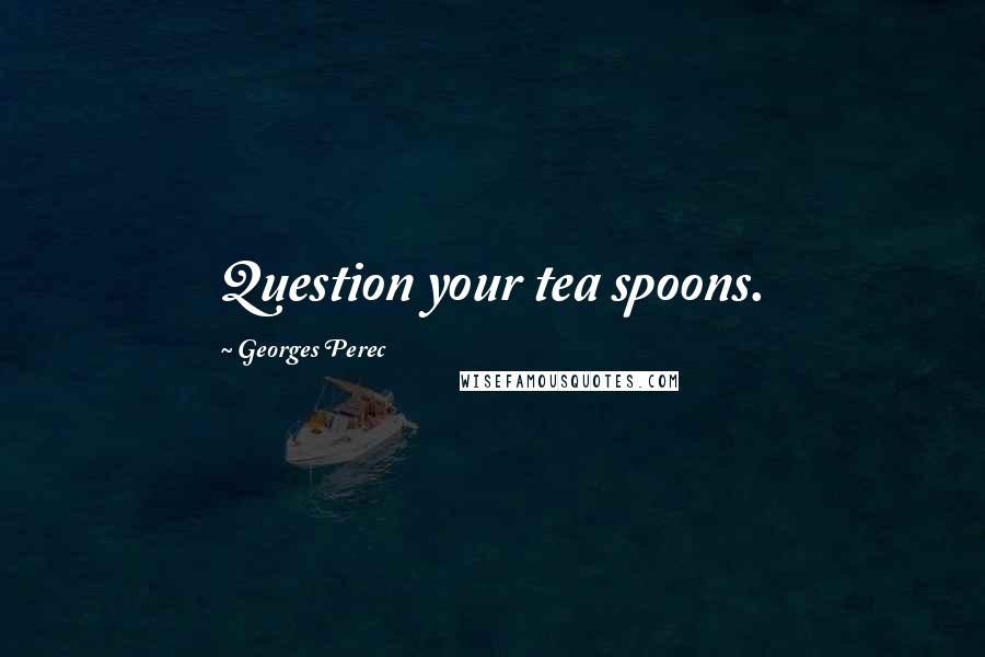 Georges Perec quotes: Question your tea spoons.