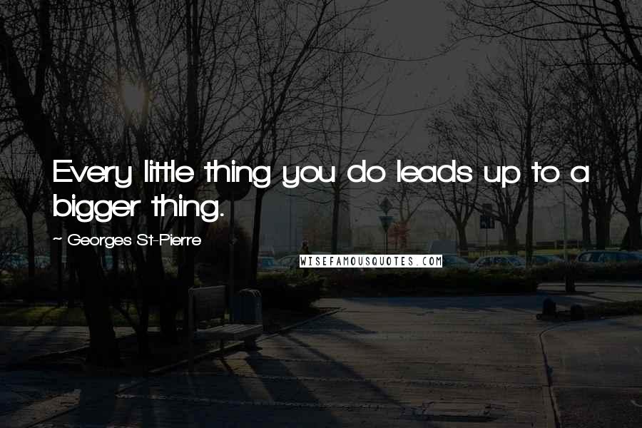 Georges St-Pierre quotes: Every little thing you do leads up to a bigger thing.