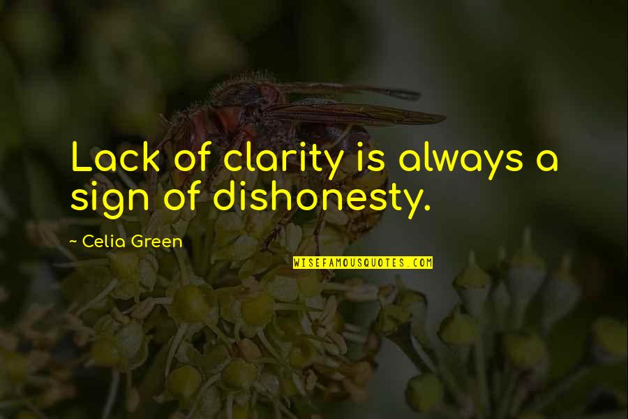 Georgette Saree Quotes By Celia Green: Lack of clarity is always a sign of