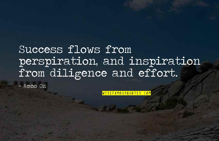 Georgy Zhukov Quotes By Amos Oz: Success flows from perspiration, and inspiration from diligence