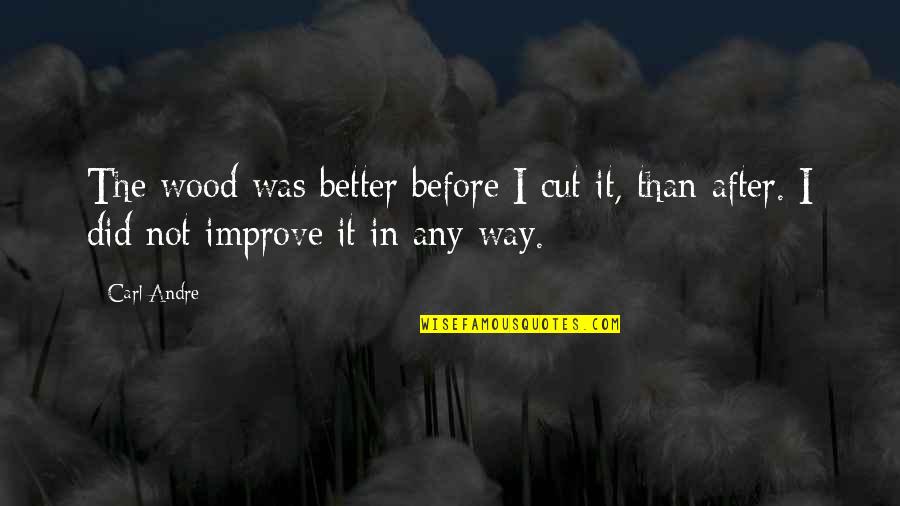 Gepetto Quotes By Carl Andre: The wood was better before I cut it,