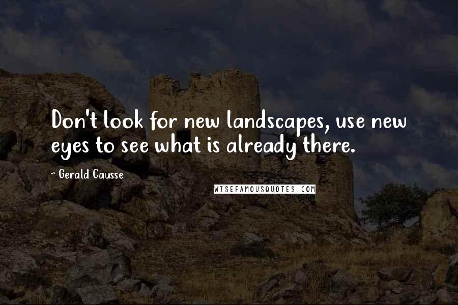 Gerald Causse quotes: Don't look for new landscapes, use new eyes to see what is already there.