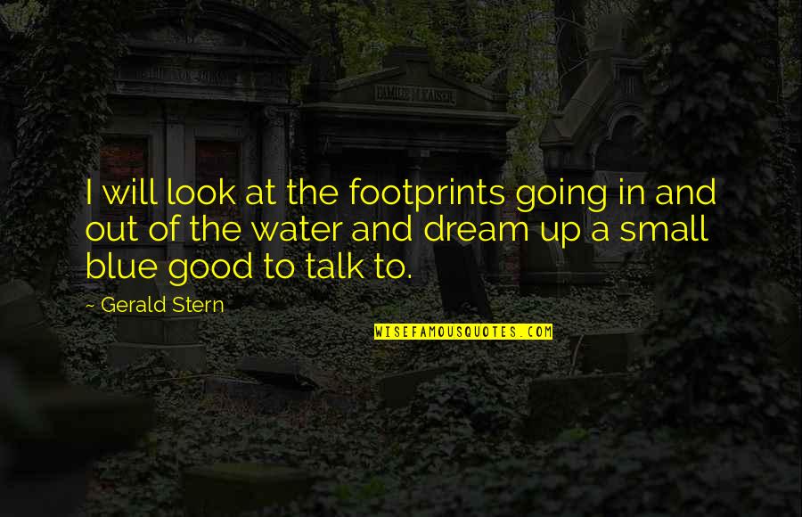 Gerald Stern Quotes By Gerald Stern: I will look at the footprints going in Gerald Stern Quotes By Gerald Stern: I will look at the footprints going in