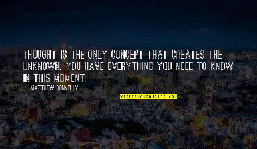 Gerald Stern Quotes By Matthew Donnelly: Thought is the only concept that creates the