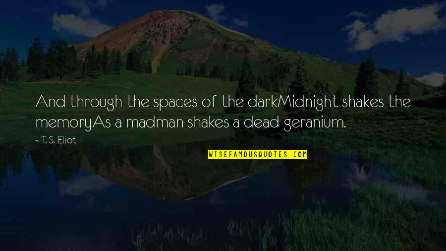 Geranium Quotes By T. S. Eliot: And through the spaces of the darkMidnight shakes
