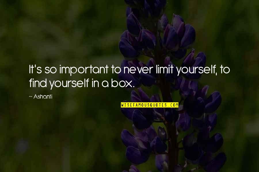 Geraniums Flowers Quotes By Ashanti: It's so important to never limit yourself, to