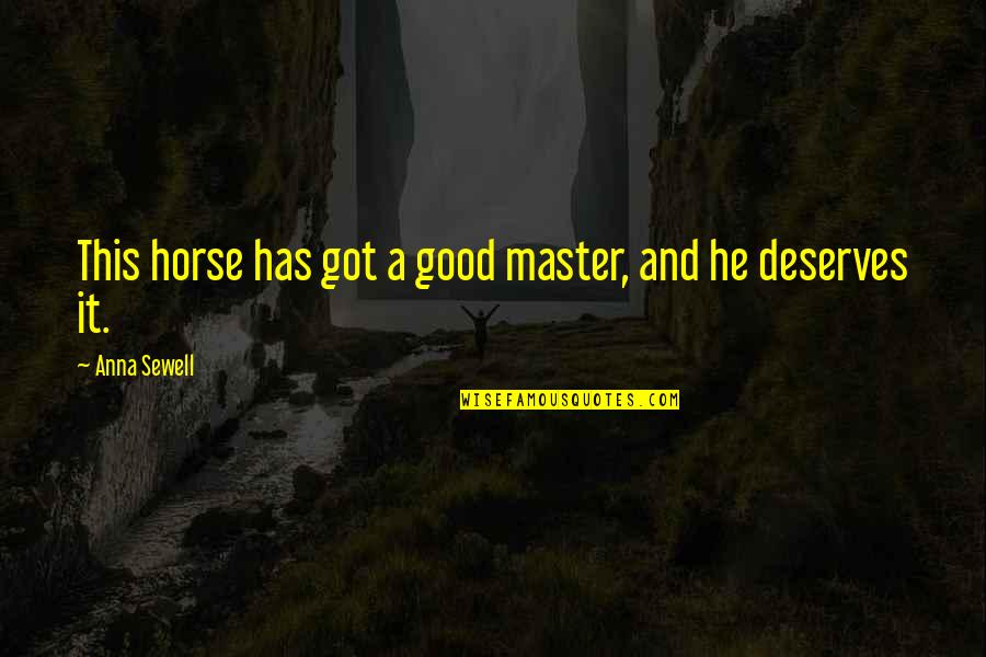 Gerardway Quotes By Anna Sewell: This horse has got a good master, and