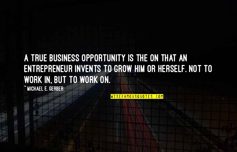 Gerber Quotes By Michael E. Gerber: A true business opportunity is the on that