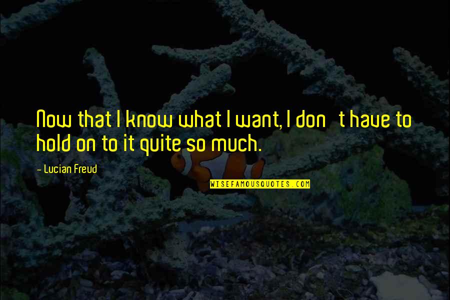 Gerhard Ertl Quotes By Lucian Freud: Now that I know what I want, I