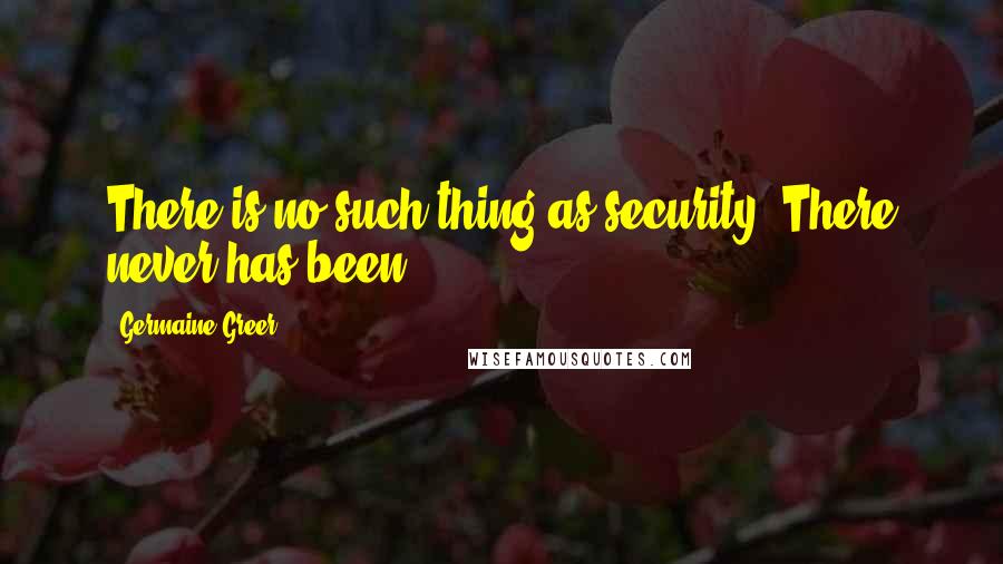 Germaine Greer quotes: There is no such thing as security. There never has been.