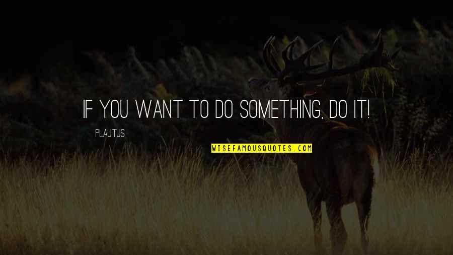 German Economy Quotes By Plautus: If you want to do something, do it!